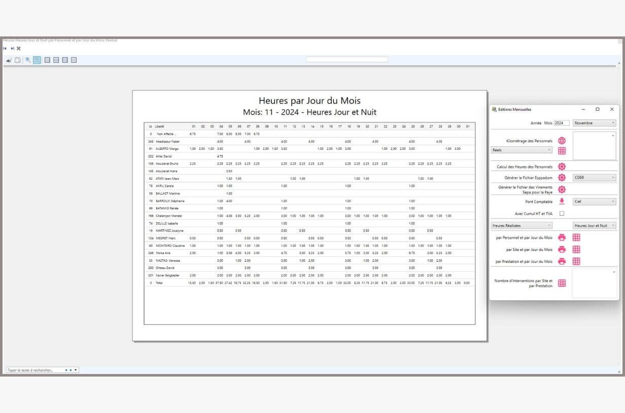 Time Tracking and Hour Totalization